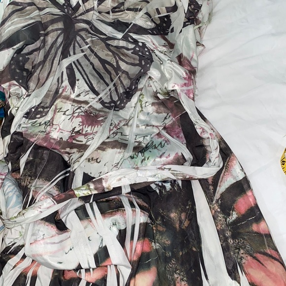 Watercolor Butterfly Print Halter Style Maxi Dress - Picture 16 of 16